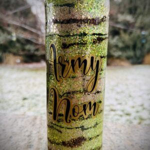 A picture of the Army Mom Camo Tumbler with sprinklers